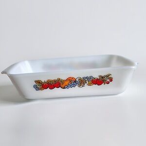 Vintage Fire King Fruit Loaf Pan Anchor Hocking Milk Glass Baking Dish